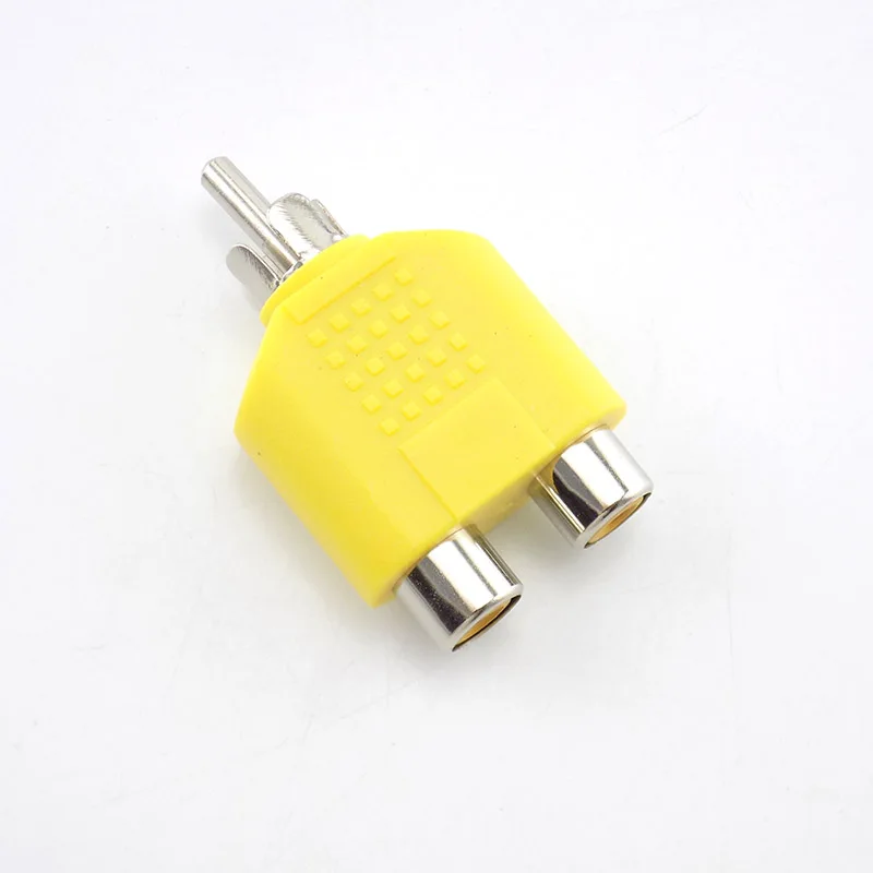 4 Pcs/lot RCA Connector Y Splitter AV Audio Video Plug Converter 1 Male to 2 Female Adapter Kit AV Jack RCA Plug To Double Cable