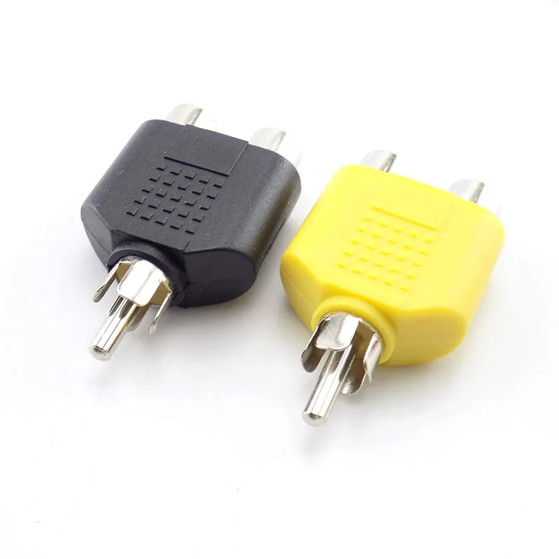 4 Pcs/lot RCA Connector Y Splitter AV Audio Video Plug Converter 1 Male to 2 Female Adapter Kit AV Jack RCA Plug To Double Cable