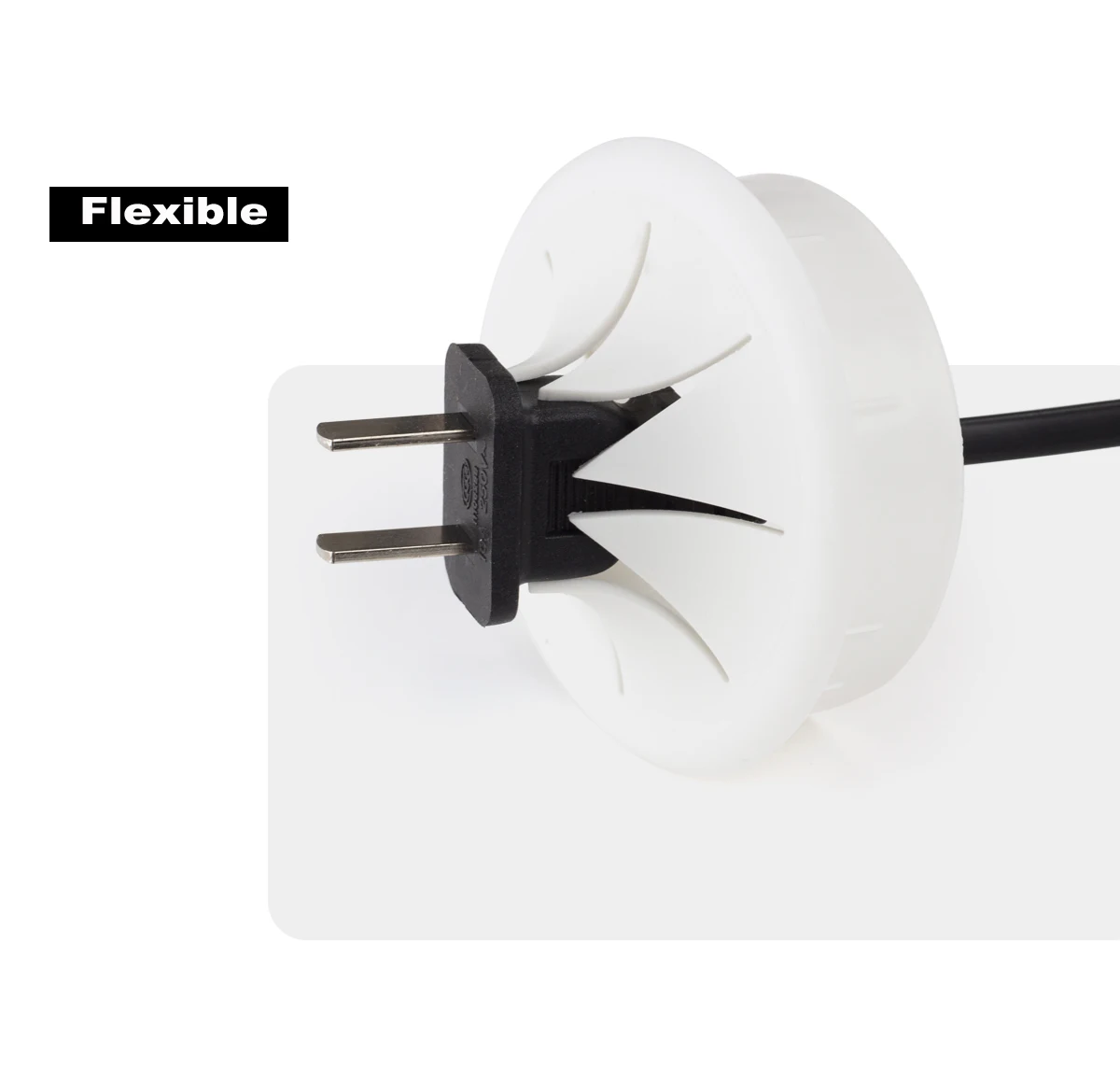 Flexible Cable Cord Grommet 2 Inch Black White Rubber Grommets Gasket In Desk Table Furniture for Hole Cover Wire Pass Organizer