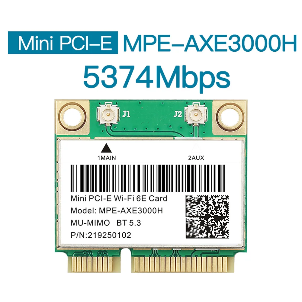 Tri Band 5374Mbps WiFi 6E AX210 Mpe-AXE3000H/ AC7265 Wireless Card BT 5.3 For Mini PCIE Wi-Fi Adapter Win10 For Desktop/Laptop