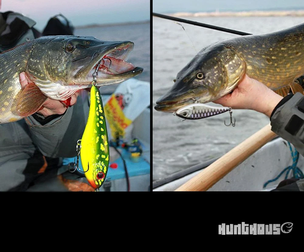 Hunthouse Musky Buster Jerkbait Fishing Lure 115mm/32g 145mm/55g Slow Sinking Loud Sound Vib Vibration For Sea Bass Pike LW129