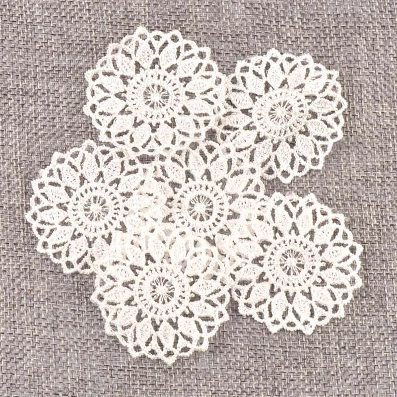 Flower White Lace Applique Mesh Trim For Sew On Guipure Fabric Wedding Supplies Home Decoration