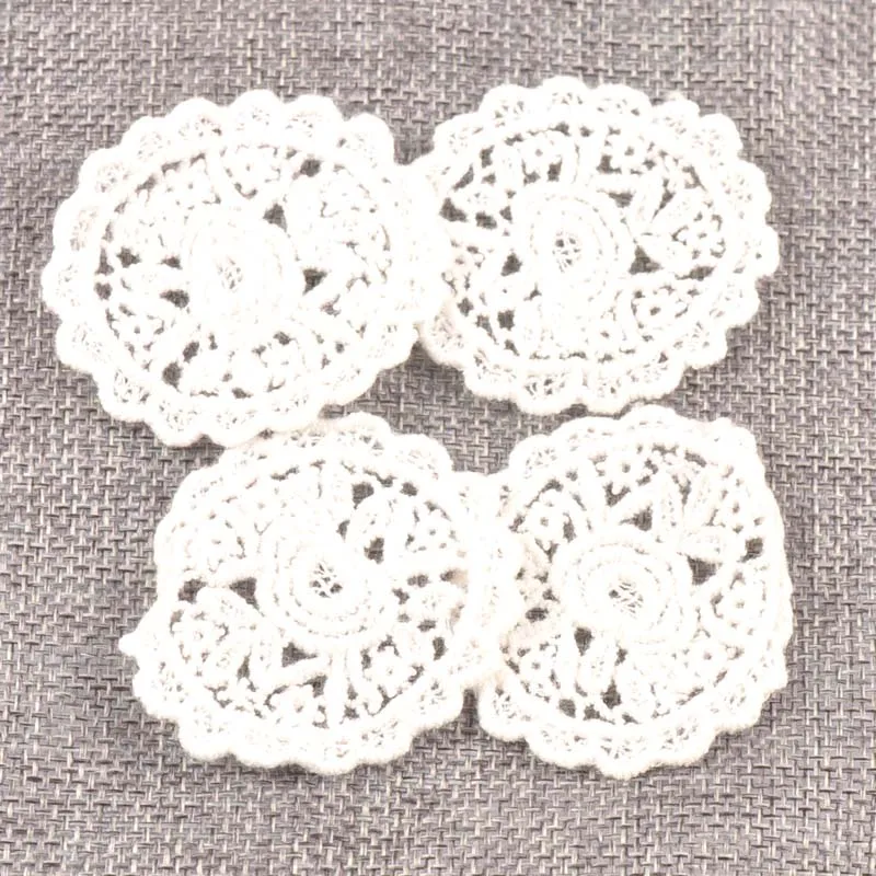 Flower White Lace Applique Mesh Trim For Sew On Guipure Fabric Wedding Supplies Home Decoration