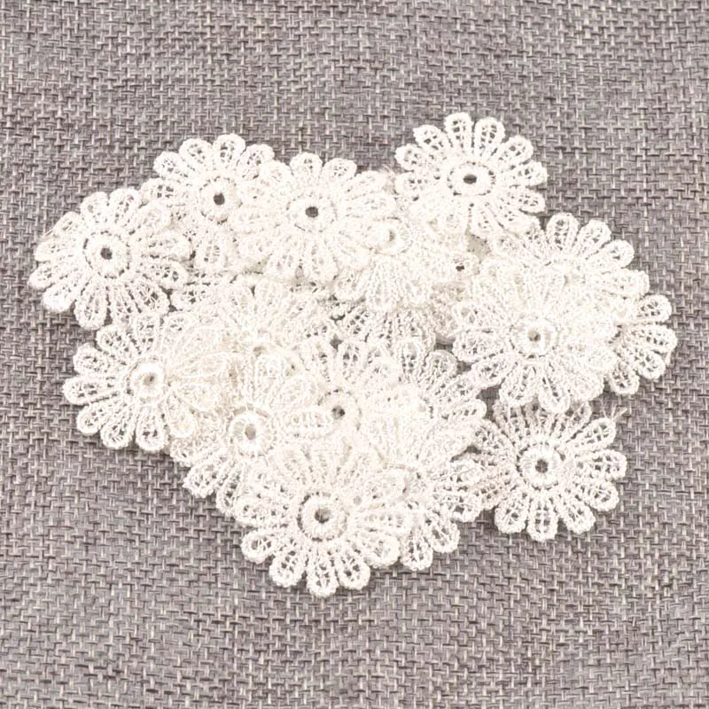 Flower White Lace Applique Mesh Trim For Sew On Guipure Fabric Wedding Supplies Home Decoration