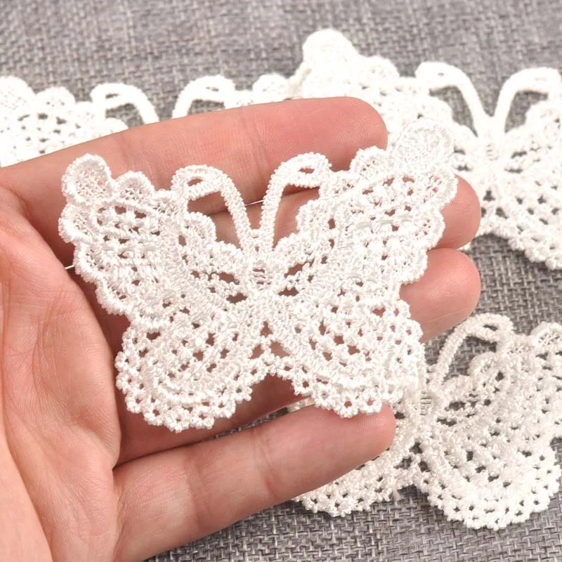 Flower White Lace Applique Mesh Trim For Sew On Guipure Fabric Wedding Supplies Home Decoration