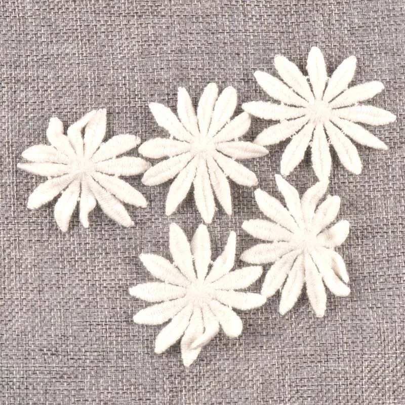 Flower White Lace Applique Mesh Trim For Sew On Guipure Fabric Wedding Supplies Home Decoration