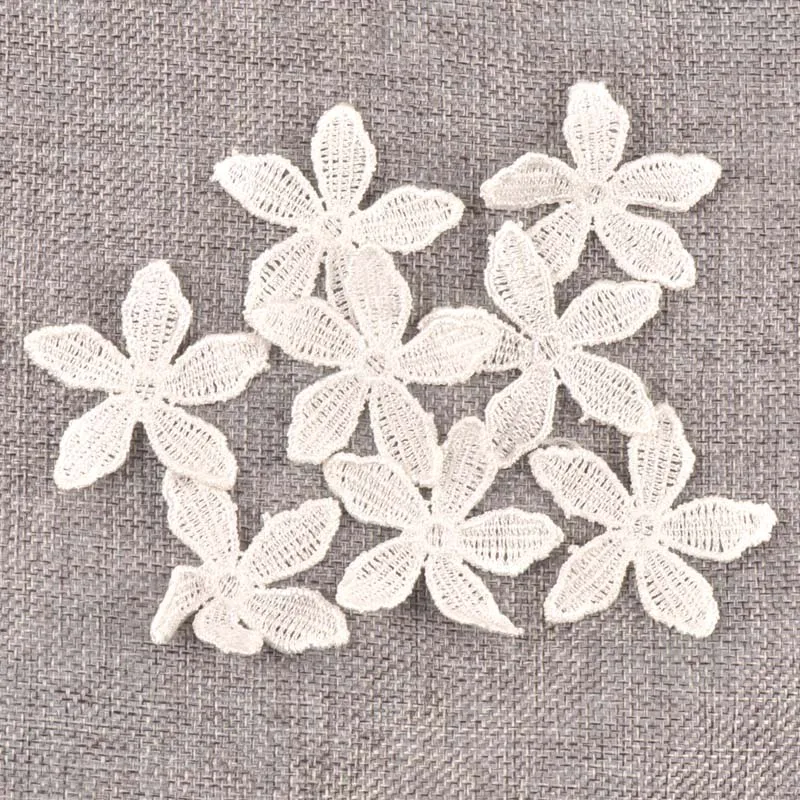 Flower White Lace Applique Mesh Trim For Sew On Guipure Fabric Wedding Supplies Home Decoration
