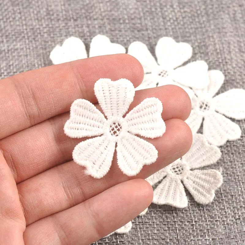 Flower White Lace Applique Mesh Trim For Sew On Guipure Fabric Wedding Supplies Home Decoration