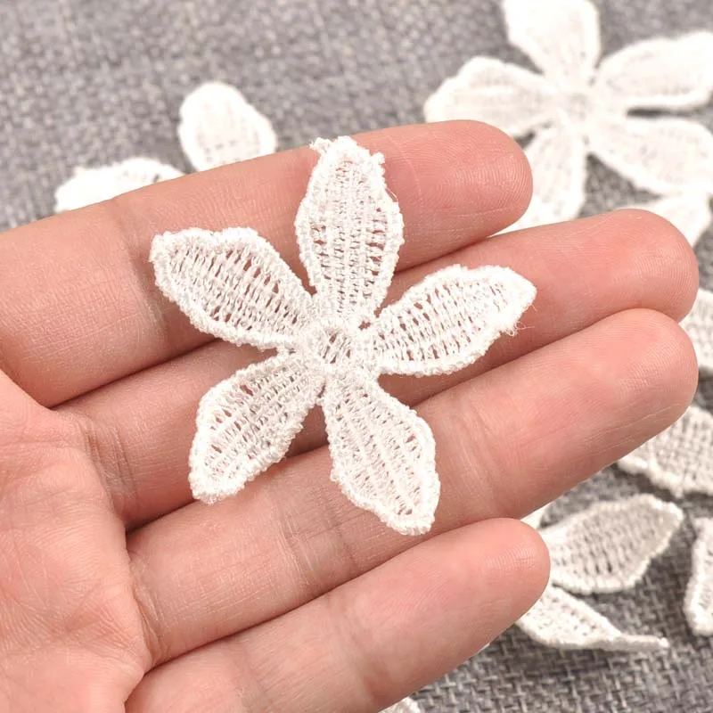 Flower White Lace Applique Mesh Trim For Sew On Guipure Fabric Wedding Supplies Home Decoration