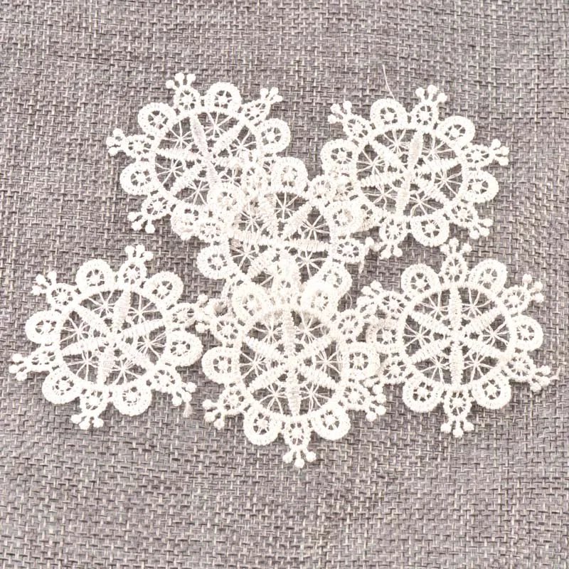 Flower White Lace Applique Mesh Trim For Sew On Guipure Fabric Wedding Supplies Home Decoration