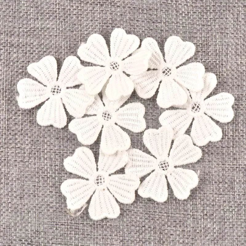 Flower White Lace Applique Mesh Trim For Sew On Guipure Fabric Wedding Supplies Home Decoration