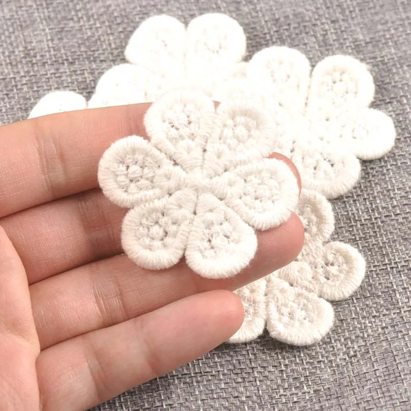 Flower White Lace Applique Mesh Trim For Sew On Guipure Fabric Wedding Supplies Home Decoration