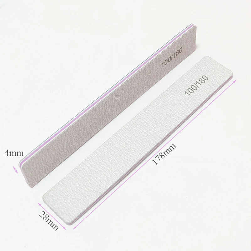 Nail File Buffer 100/180 Grit Half Moon Nail Files Double Side Sandpaper Nail Sanding Grinding Gel Nail Polish Manicure Tool