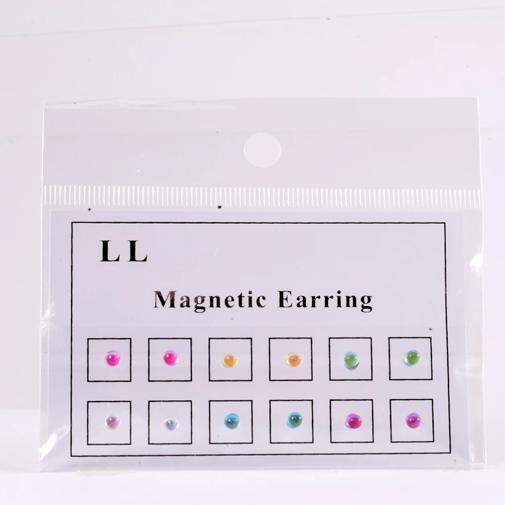 12PCS/Card Fake Cheater Non Pierced Magnet Ear Tragus Cartilage Lip Labret Stud Nose Ring  Jewelry Magnetic Earring