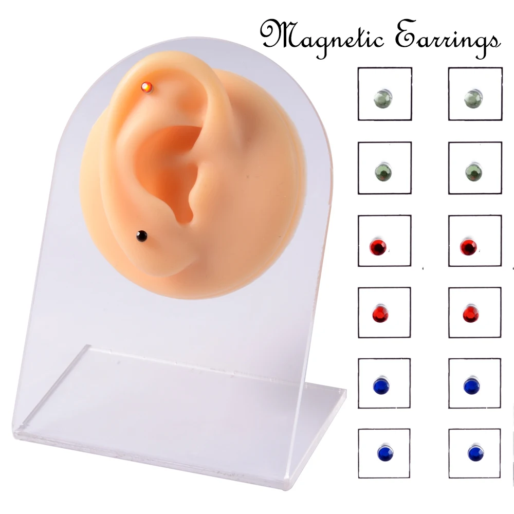 12PCS/Card Fake Cheater Non Pierced Magnet Ear Tragus Cartilage Lip Labret Stud Nose Ring  Jewelry Magnetic Earring
