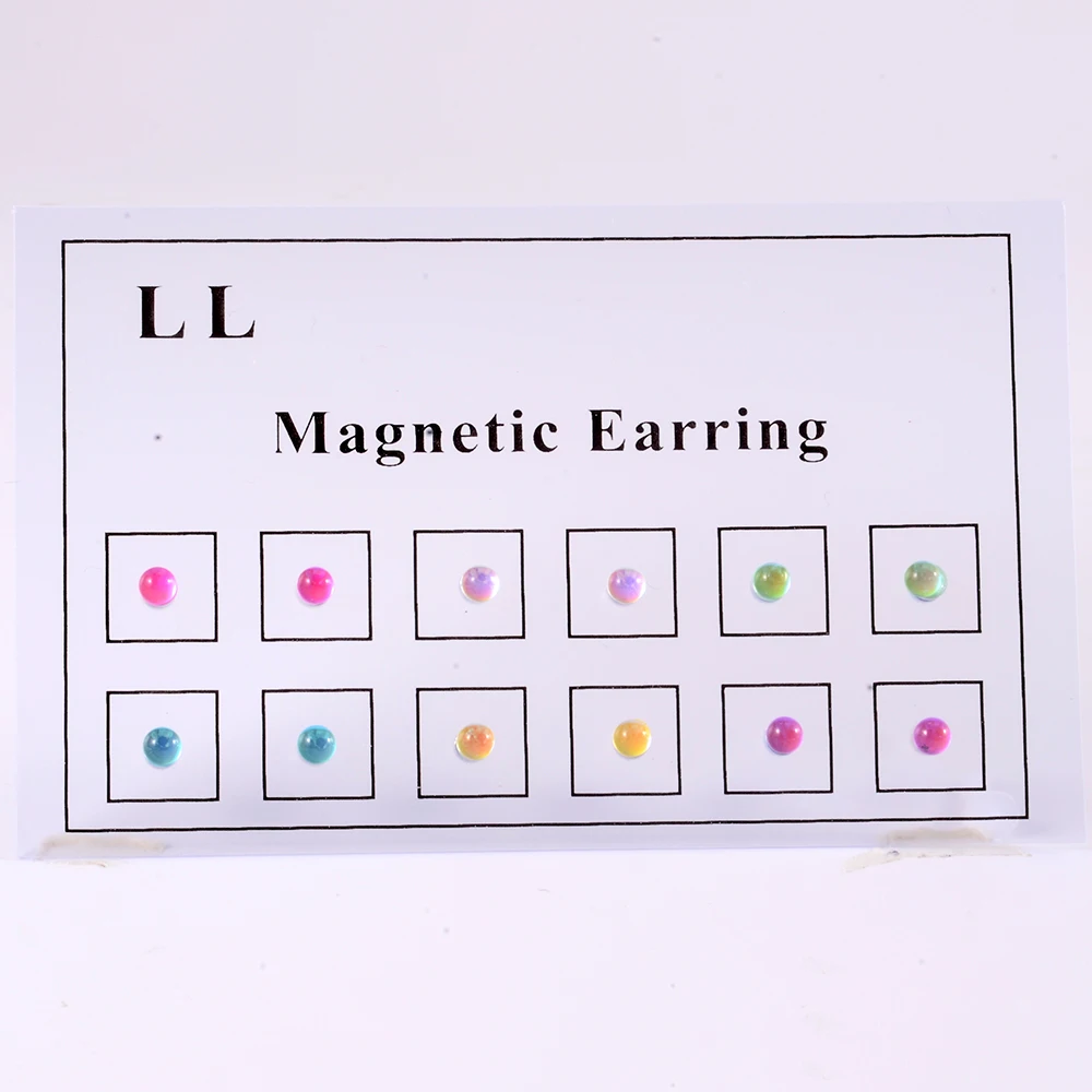 12PCS/Card Fake Cheater Non Pierced Magnet Ear Tragus Cartilage Lip Labret Stud Nose Ring  Jewelry Magnetic Earring