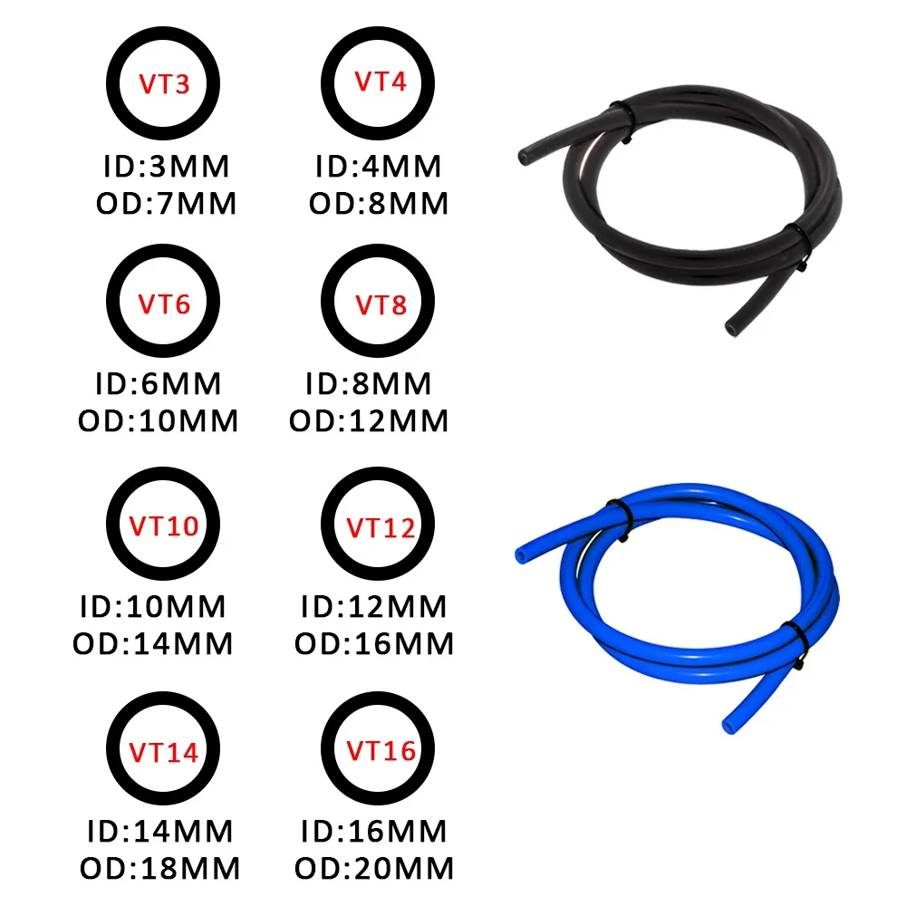 2M Length Silicone Vacuum Tube Hose Silicon Tubing 3MM 4MM 6MM 8MM 10MM 12MM 14MM 16MM Blue Auto parts Universal
