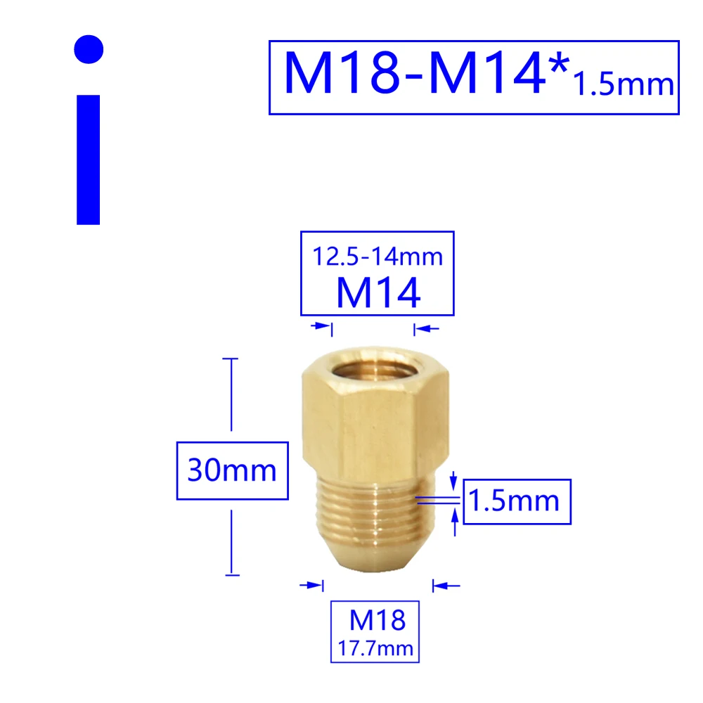Brass Male Female 1/2" M14 M18 M22 3/8" Thread Connector Tooth Pitch 1.5mm Copper Water Tap Washing Machine Bathroom Coupler