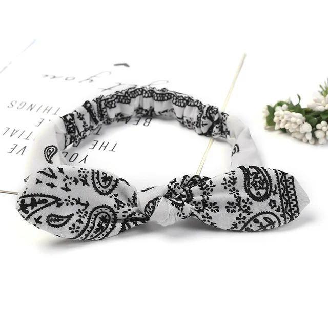 New Boho Women Soft Solid Print Headbands Vintage Cross Knot Elastic Hairbands Turban Bandanas Girls Hair Bands Hair Accessories