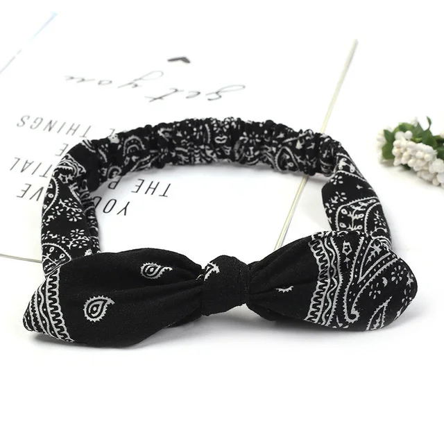 New Boho Women Soft Solid Print Headbands Vintage Cross Knot Elastic Hairbands Turban Bandanas Girls Hair Bands Hair Accessories