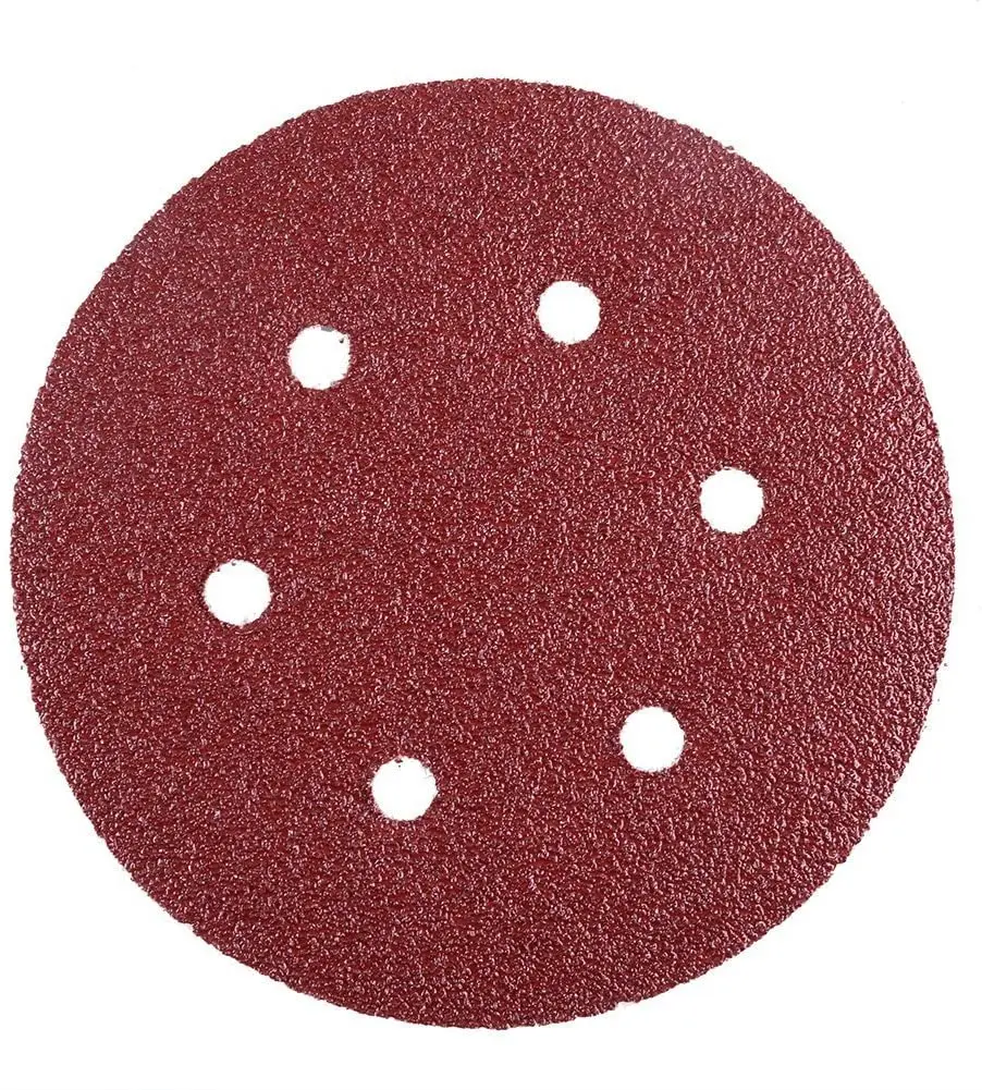 6 Inch 6 Holes 150MM Sanding Discs 60-2000 Grit Flocking Sandpaper Orbital Sander Hook and Loop  Aluminum Oxide Sand Paper