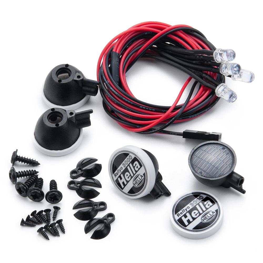 AXSPEED 2/4Pcs LED Light with Round Plastic Cover for TRX-4 Axial SCX10 Tamiya CC01 D90 TF2 1:10 RC Crawler Car Upgrade Parts