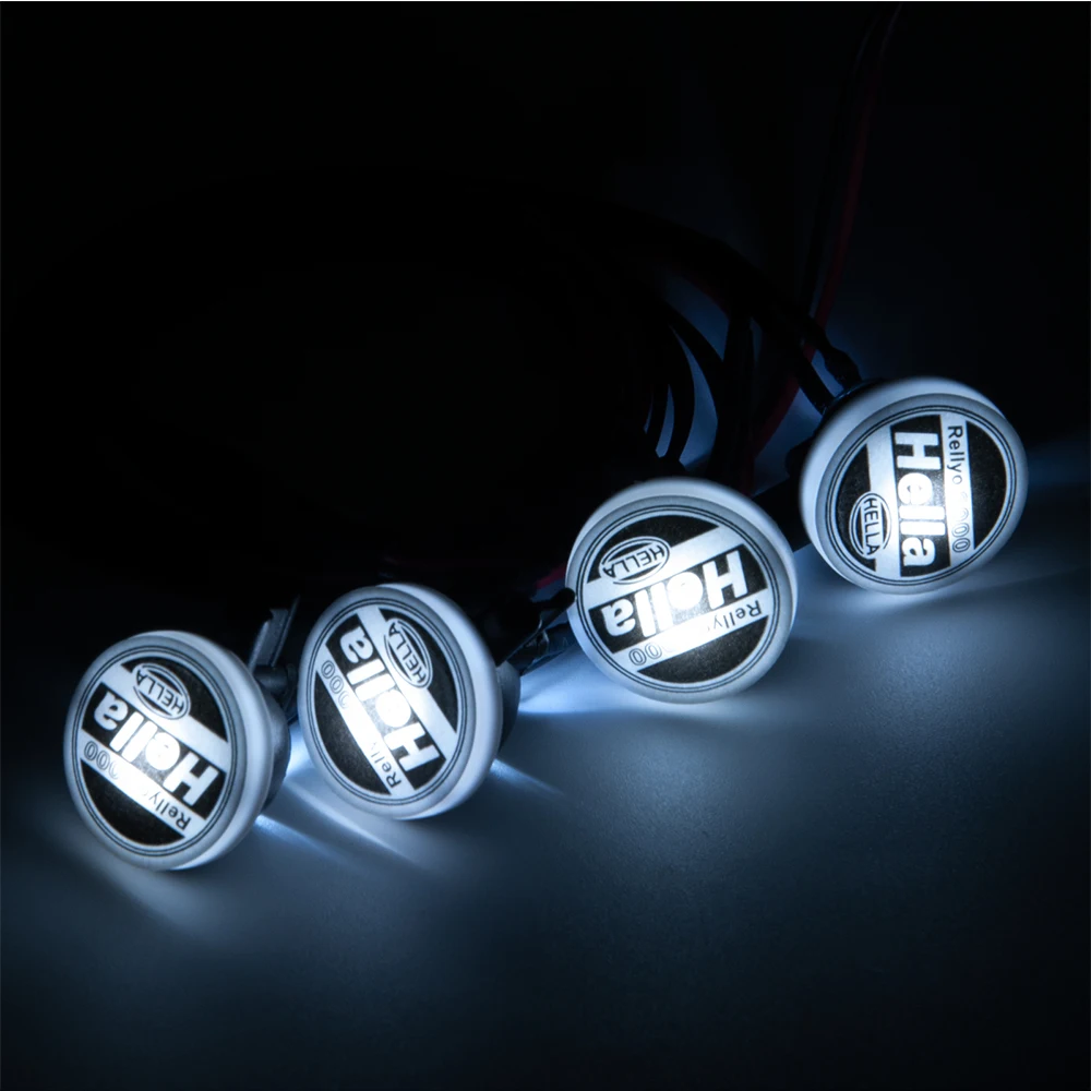 AXSPEED 2/4Pcs LED Light with Round Plastic Cover for TRX-4 Axial SCX10 Tamiya CC01 D90 TF2 1:10 RC Crawler Car Upgrade Parts
