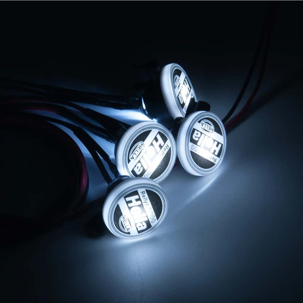 AXSPEED 2/4Pcs LED Light with Round Plastic Cover for TRX-4 Axial SCX10 Tamiya CC01 D90 TF2 1:10 RC Crawler Car Upgrade Parts