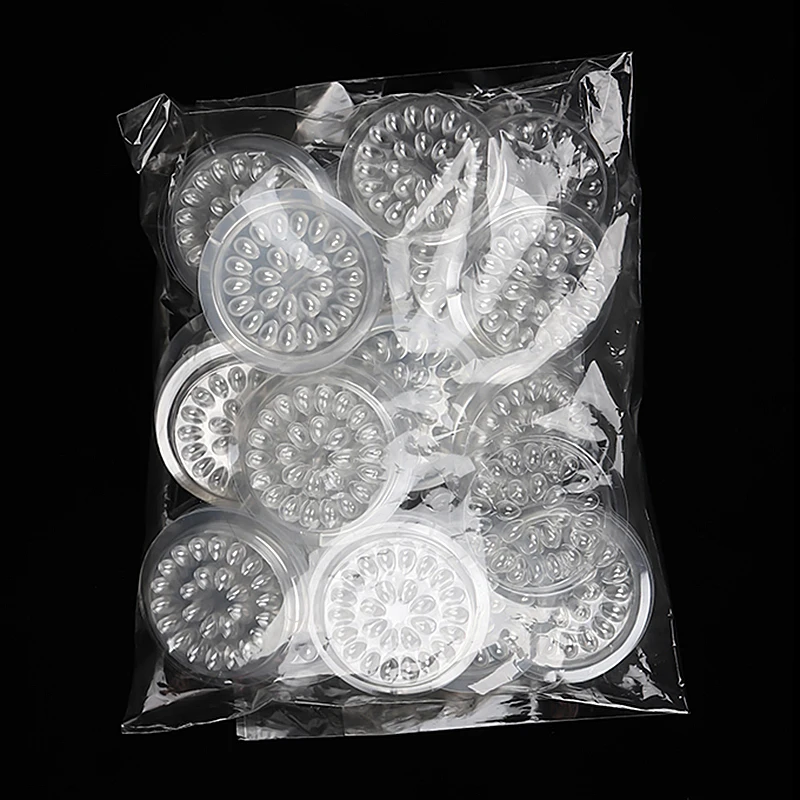 100Pcs Disposable Eyelash Glue Pallet Eyelash Extension Glue Pads Stand Eyelash Plastic Transparent Glue Holder Glue Gasket