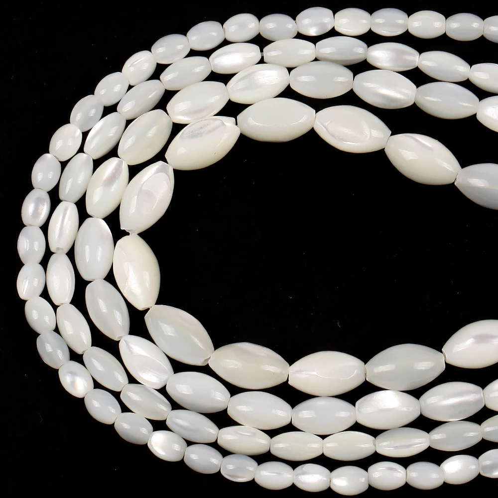 White Oval Natural Sea Shell Beads Mother Of Pearl Shell Loose Beads For Jewelry Making Diy Necklace Bracelet Accessories