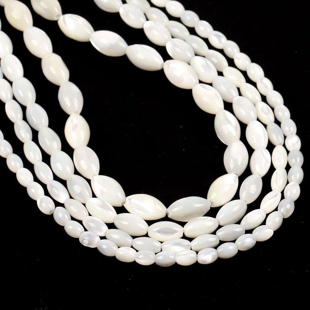 White Oval Natural Sea Shell Beads Mother Of Pearl Shell Loose Beads For Jewelry Making Diy Necklace Bracelet Accessories
