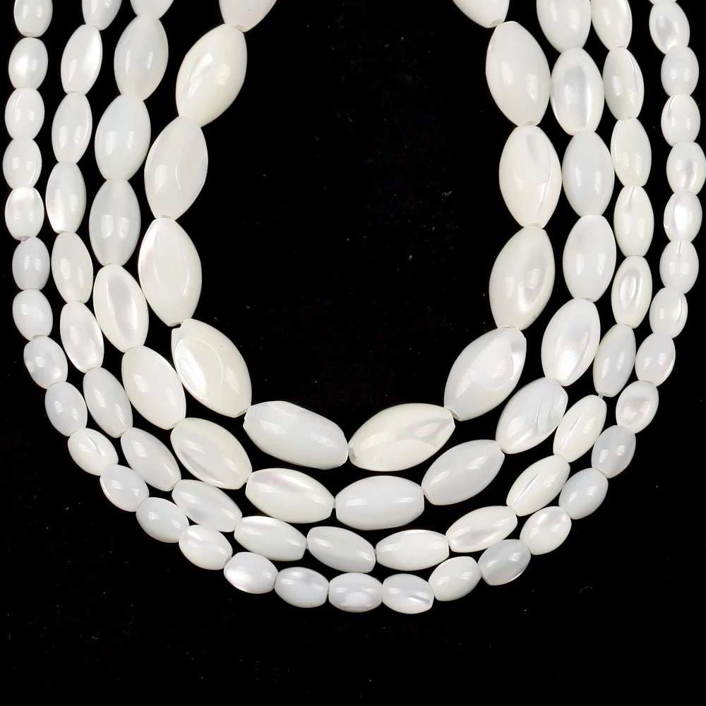 White Oval Natural Sea Shell Beads Mother Of Pearl Shell Loose Beads For Jewelry Making Diy Necklace Bracelet Accessories
