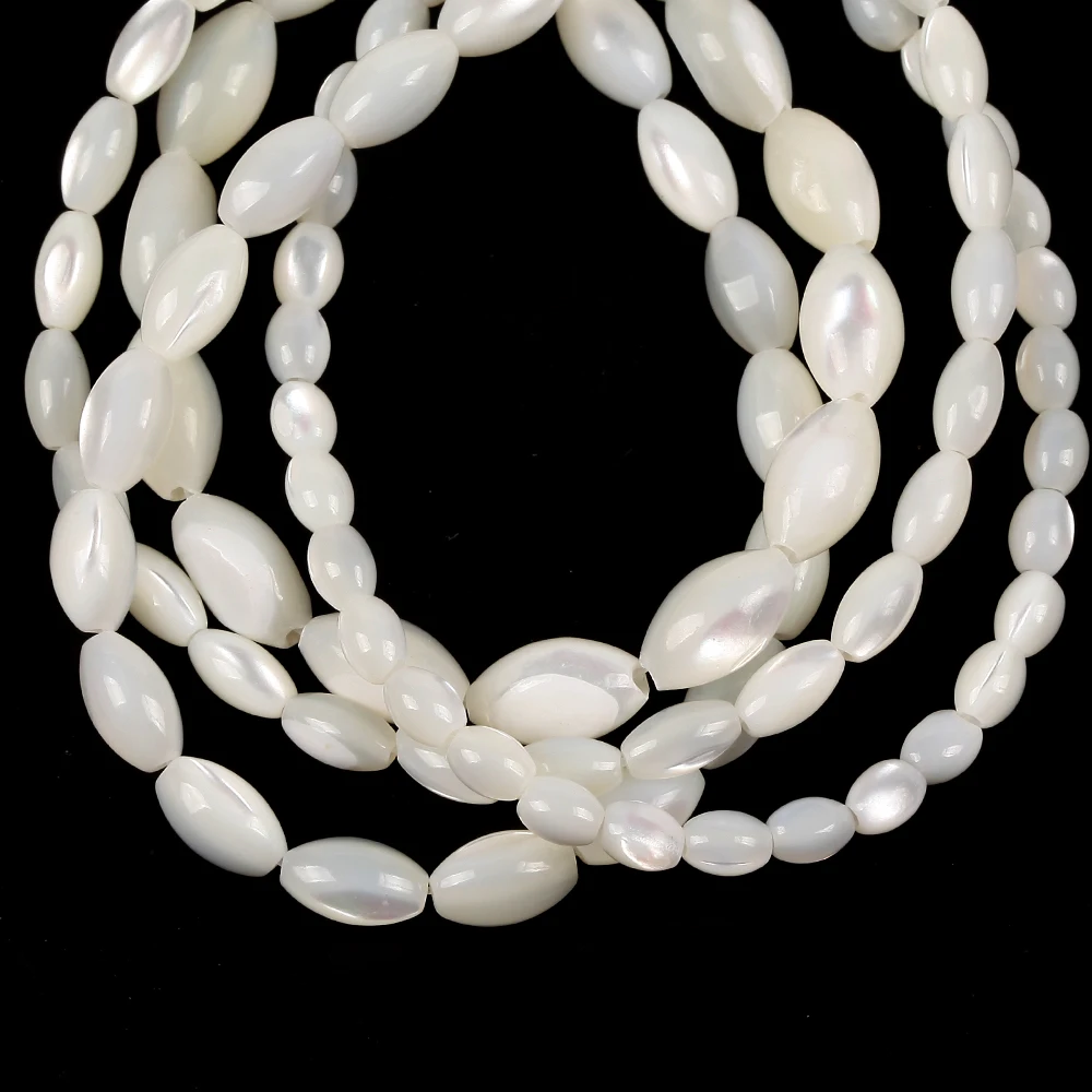 White Oval Natural Sea Shell Beads Mother Of Pearl Shell Loose Beads For Jewelry Making Diy Necklace Bracelet Accessories