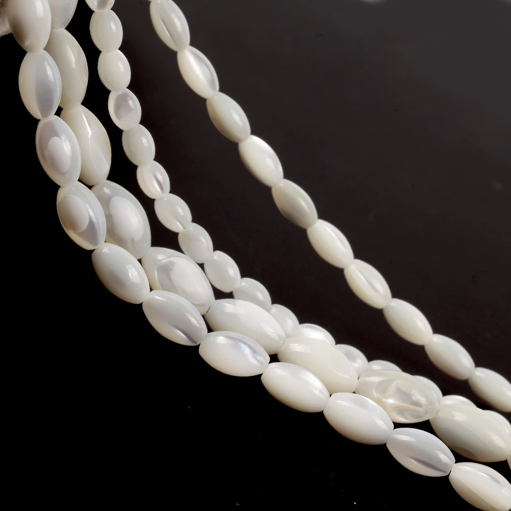 White Oval Natural Sea Shell Beads Mother Of Pearl Shell Loose Beads For Jewelry Making Diy Necklace Bracelet Accessories