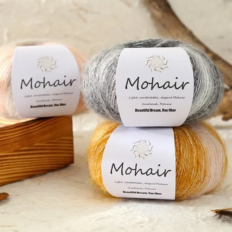 Gradient Mohair Soft Cotton Yarn DIY Crochet Hand Knitting Yarn Segment Dyed Wool Yarn For Baby Sweater Hat Scarf