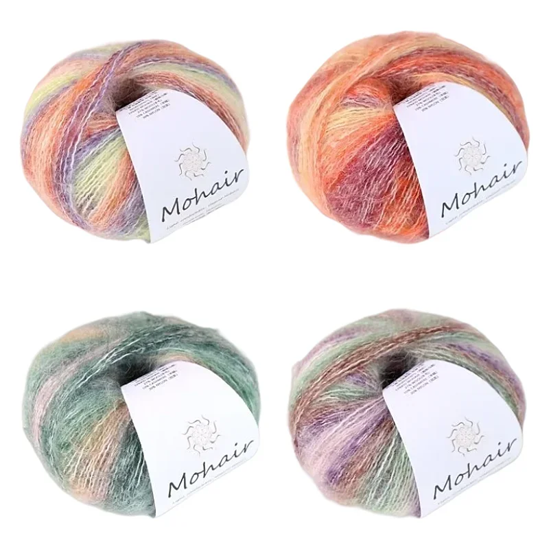 Gradient Mohair Soft Cotton Yarn DIY Crochet Hand Knitting Yarn Segment Dyed Wool Yarn For Baby Sweater Hat Scarf