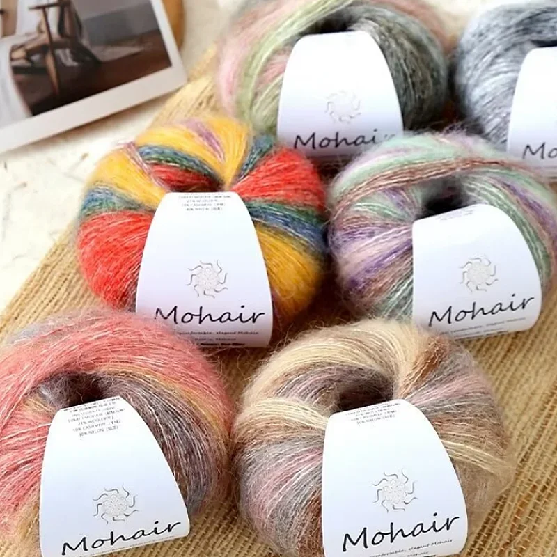 Gradient Mohair Soft Cotton Yarn DIY Crochet Hand Knitting Yarn Segment Dyed Wool Yarn For Baby Sweater Hat Scarf
