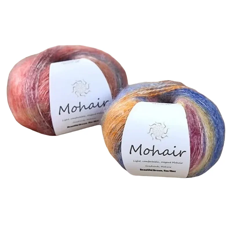 Gradient Mohair Soft Cotton Yarn DIY Crochet Hand Knitting Yarn Segment Dyed Wool Yarn For Baby Sweater Hat Scarf
