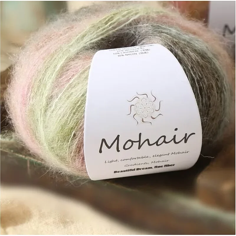 Gradient Mohair Soft Cotton Yarn DIY Crochet Hand Knitting Yarn Segment Dyed Wool Yarn For Baby Sweater Hat Scarf