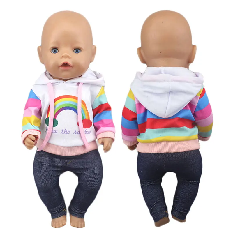 2023 New Dolls Outfit Suits For 17 inch 43cm Baby Reborn Doll Cute Jumpers Rompers New Born Doll Clothes