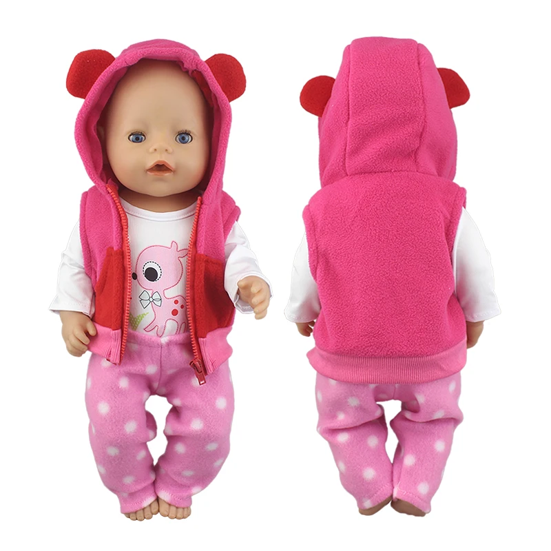 2023 New Dolls Outfit Suits For 17 inch 43cm Baby Reborn Doll Cute Jumpers Rompers New Born Doll Clothes