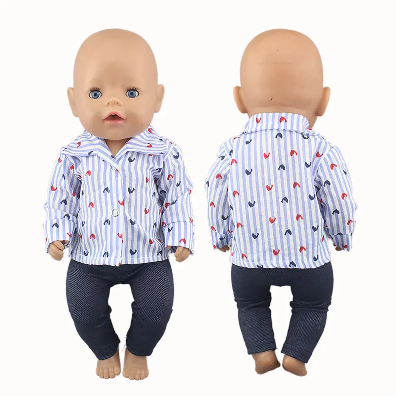 2023 New Dolls Outfit Suits For 17 inch 43cm Baby Reborn Doll Cute Jumpers Rompers New Born Doll Clothes