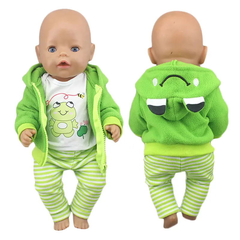2023 New Dolls Outfit Suits For 17 inch 43cm Baby Reborn Doll Cute Jumpers Rompers New Born Doll Clothes