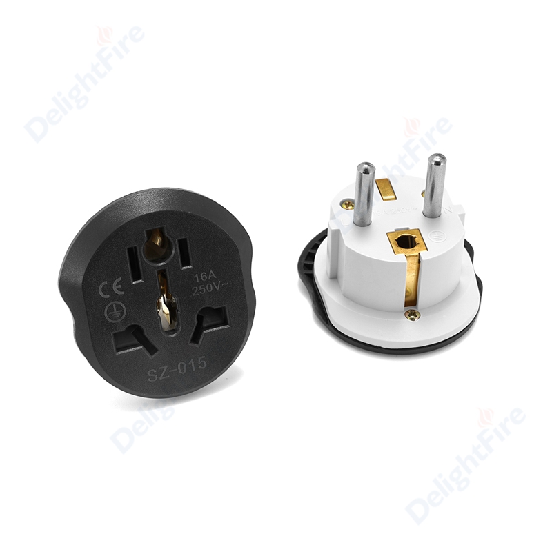 EU Plug Adapter 16A 250V EU Travel Adapter Converter 2 Round Socket High Quality Universal AU US UK CN To EU AC Wall Socket