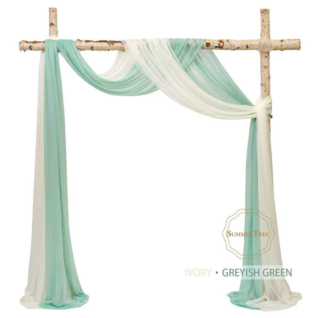10 Meters Wedding Arch Drape Fabric Sheer Chiffon Tulle Curtain Draping Backdrop Party Supplies Home Drapery Ceremony Decoration