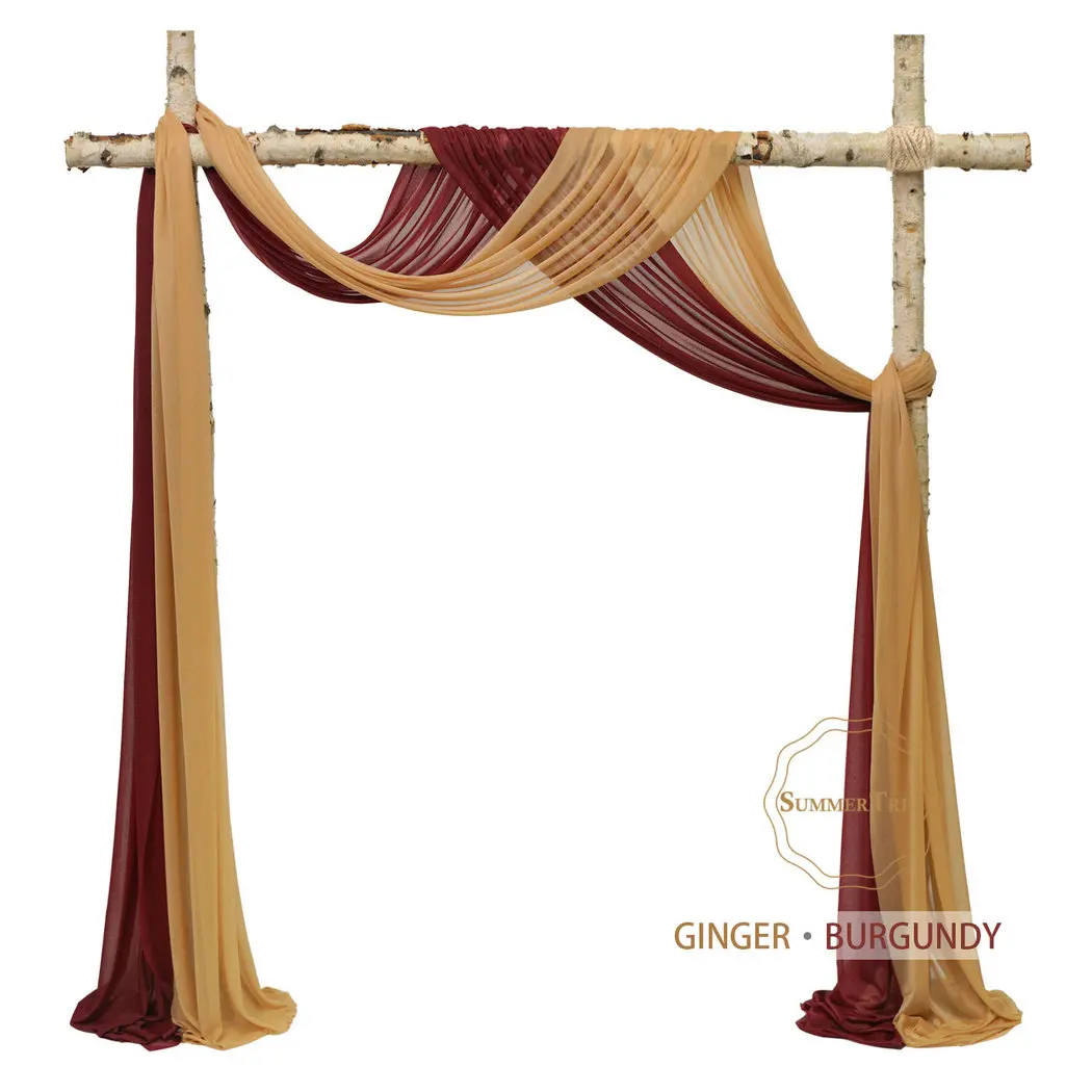 10 Meters Wedding Arch Drape Fabric Sheer Chiffon Tulle Curtain Draping Backdrop Party Supplies Home Drapery Ceremony Decoration