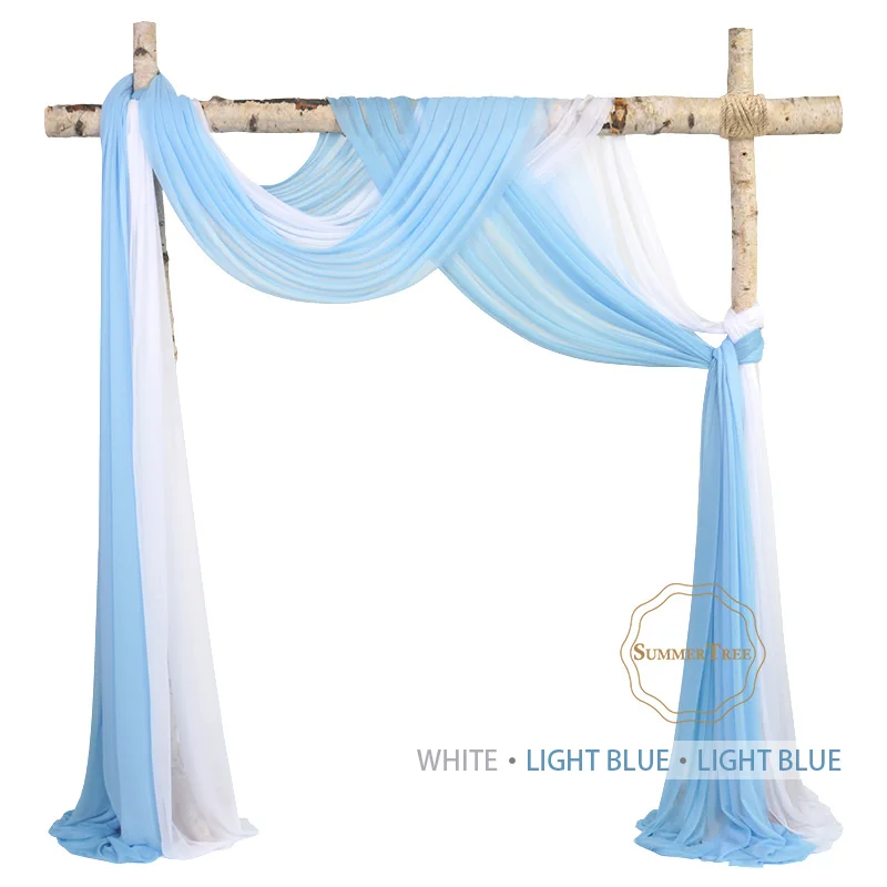 10 Meters Wedding Arch Drape Fabric Sheer Chiffon Tulle Curtain Draping Backdrop Party Supplies Home Drapery Ceremony Decoration
