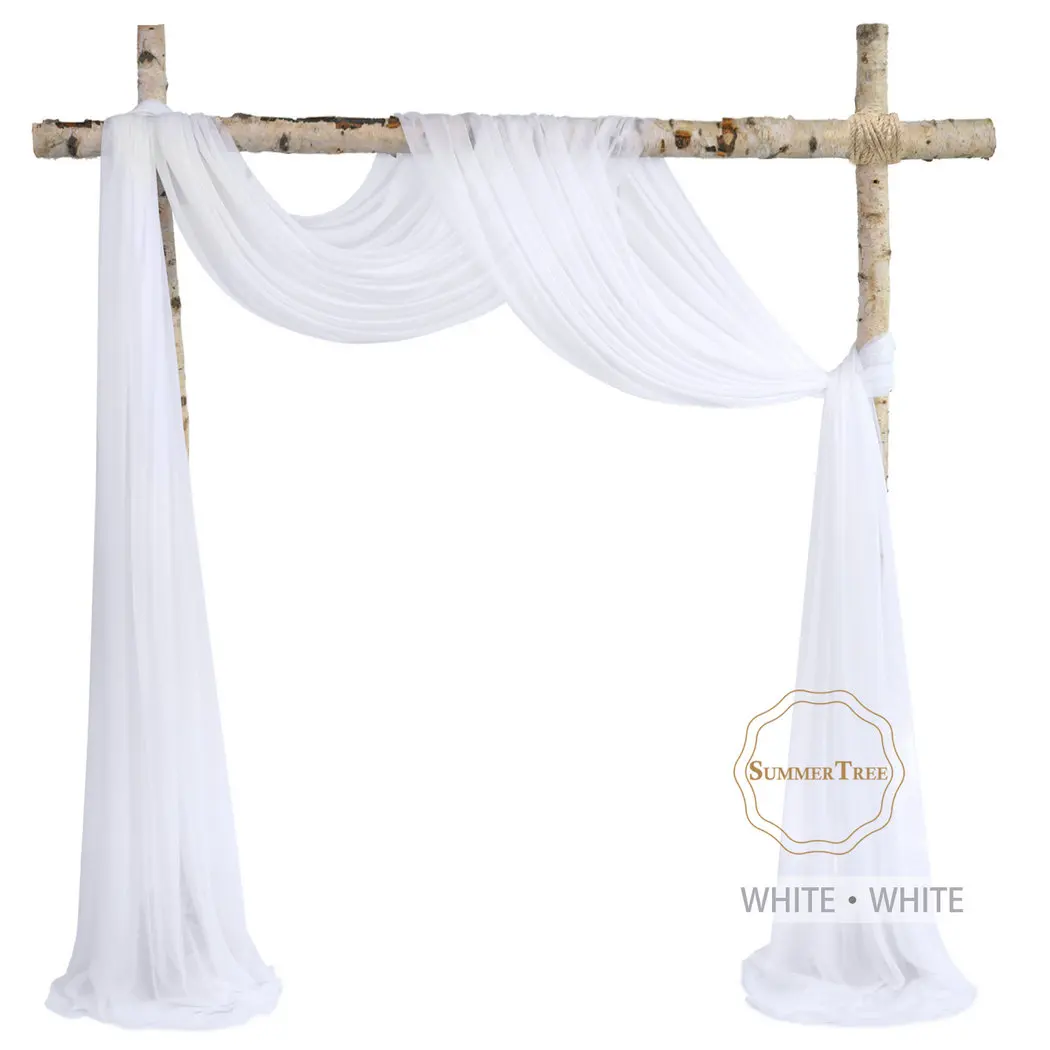 10 Meters Wedding Arch Drape Fabric Sheer Chiffon Tulle Curtain Draping Backdrop Party Supplies Home Drapery Ceremony Decoration