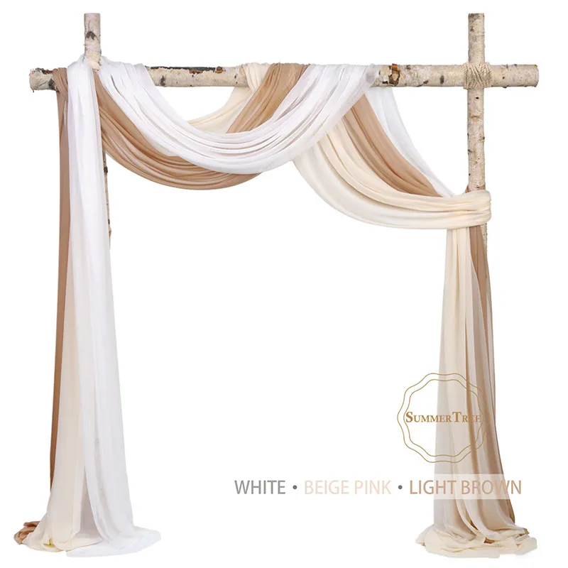 10 Meters Wedding Arch Drape Fabric Sheer Chiffon Tulle Curtain Draping Backdrop Party Supplies Home Drapery Ceremony Decoration