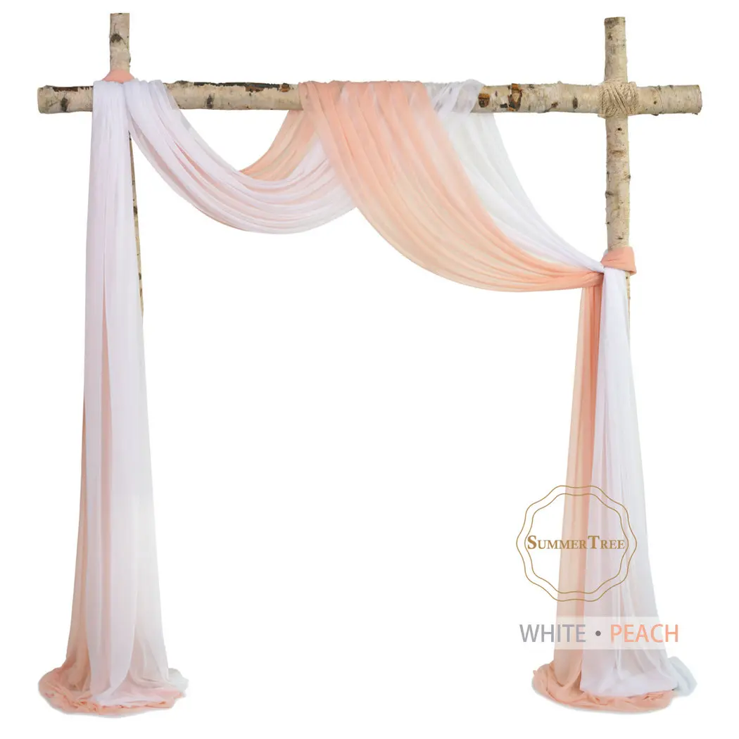 10 Meters Wedding Arch Drape Fabric Sheer Chiffon Tulle Curtain Draping Backdrop Party Supplies Home Drapery Ceremony Decoration